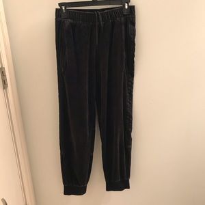 Adidas black velour pants